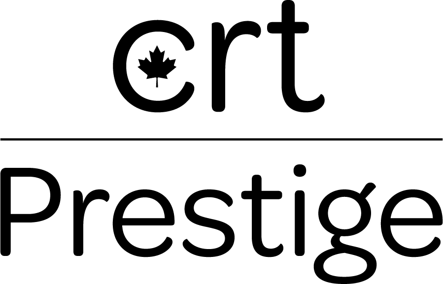 Logo CRT Prestige avec une feuille d'érable à l'intérieur de la lettre C.